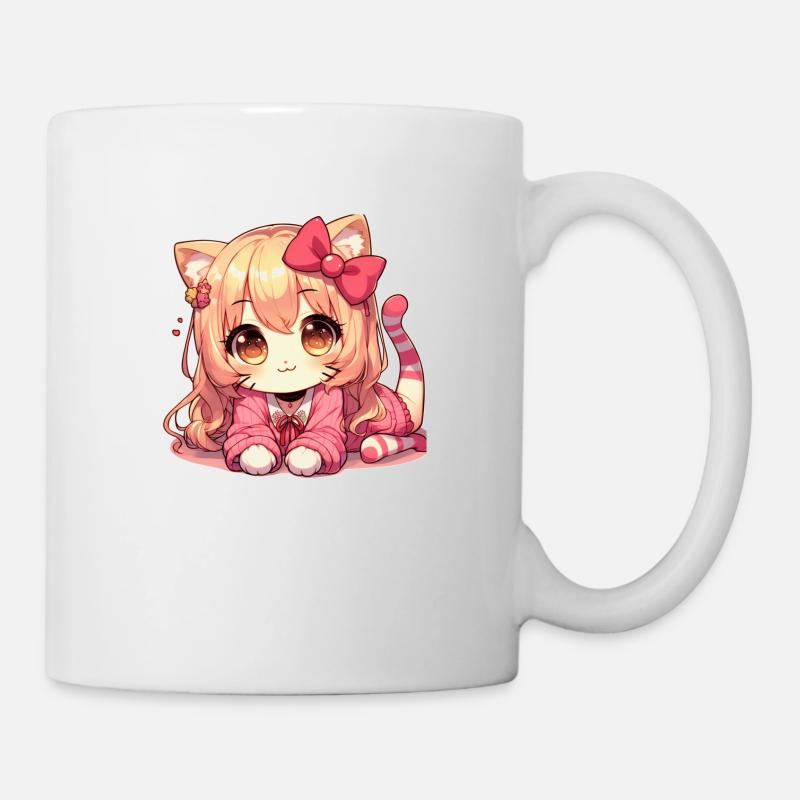 Manga Katze - Tasse - Weiß