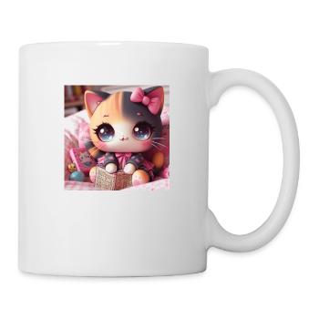 chat girly - Mug blanc - blanc - Droite