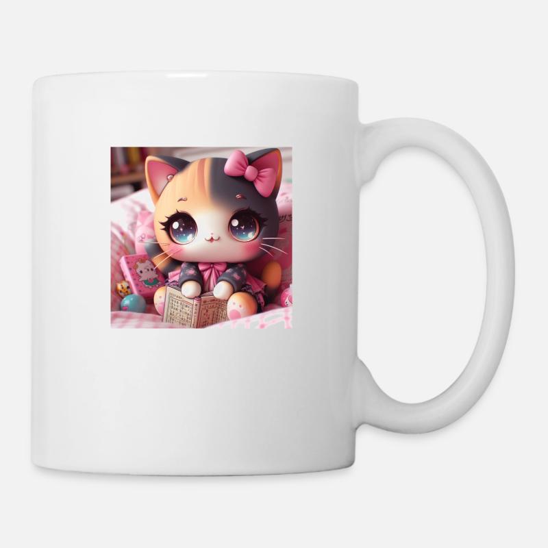 Mädchenhafte Katze - Tasse - Weiß
