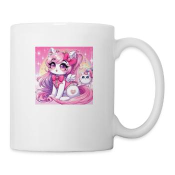 chat licorne manga - Mug blanc - blanc - Droite
