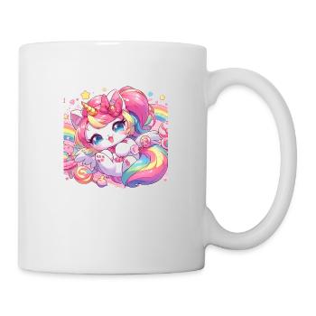 Einhorn-Kätzchen - Tasse - Weiß - Rechts