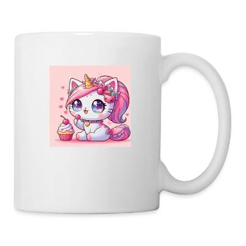 chat licorne - Mug blanc - blanc - Droite