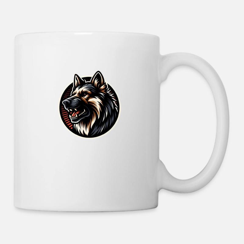 Deutscher Schäferhund cooles Logo - Tasse - Weiß