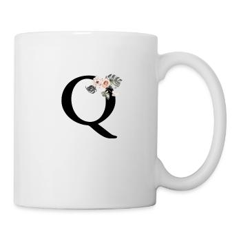 Tropischer Blumenbuchstabe Q - Tasse - Weiß - Rechts