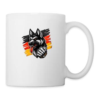 Deutscher Schäferhund mit Deutschlandfahne - Tasse - Weiß - Rechts