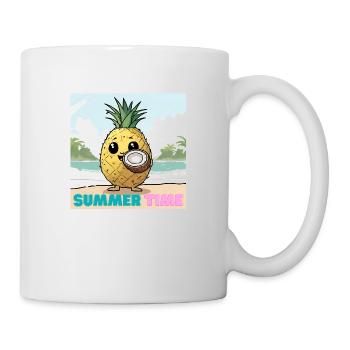 Summer Time Ananas Kokos Strandurlaub - Tasse - Weiß - Rechts