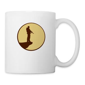 Soldat Mond Nacht Klippe Silhouette Kriegskämpfer - Tasse - Weiß - Rechts