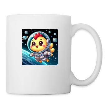 Poussin de l’espace avec costume d’astronaute dans l’espace - Mug blanc - blanc - Droite