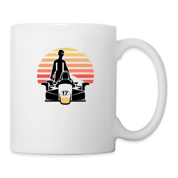 Rétro Vintage Formula Racing Lovers Silhouette - Mug blanc - blanc - Droite