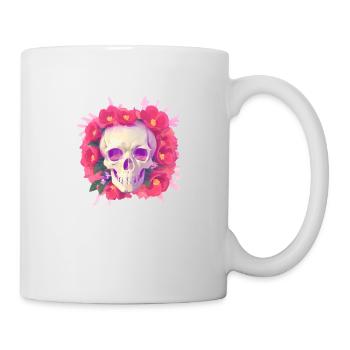 Skull lays in Flowers - Tasse - Weiß - Rechts