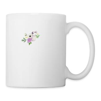 Lila Blumenbuchstabe Q - Tasse - Weiß - Rechts