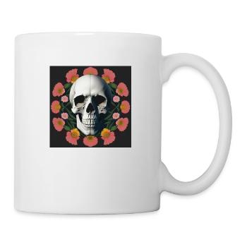 Flower-Skull - Tasse - Weiß - Rechts