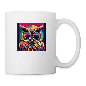 Cool Owl with Sunglasses Popart - Mug - white - Right