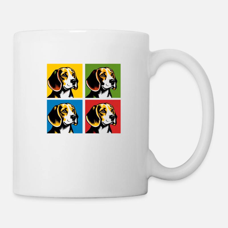 Pop Beagle Dog Portrait - Pet Portrait - Mug - white