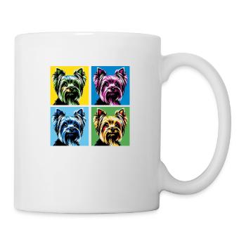 Pop Yorkshire Terrier Dog Portrait - Pet Portrait - Mug - white - Right