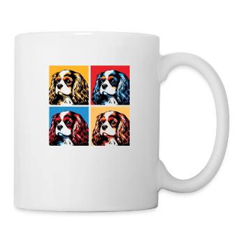 Pop Cavalier King Charles Spaniel Dog Portrait - Mug - white - Right