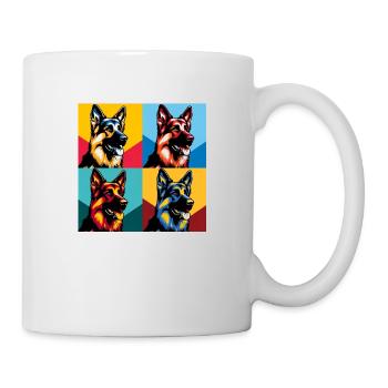 Pop German Shepherd Dog Portrait - Pet Portrait - Mug - white - Right