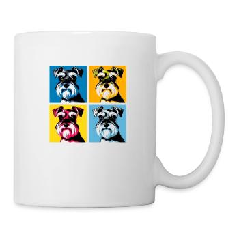 Pop Miniature Schnauzer Dog Portrait - Pet Portrai - Mug - white - Right