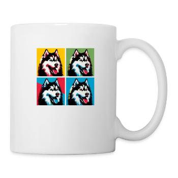 Pop Siberian Husky Dog Portrait - Pet Portrait - Mug - white - Right