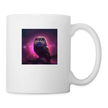 Leuchtende Eule - Tasse - Weiß - Rechts