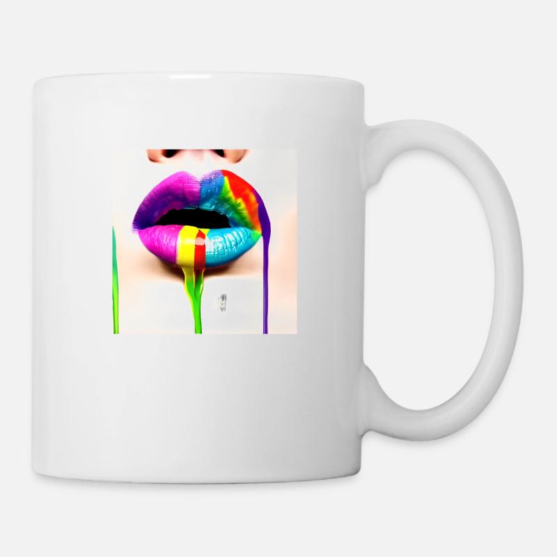 Arc-en-cielkissmund 18 - Mug blanc - blanc