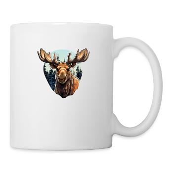 Moose in front of a forest - Mug - white - Right