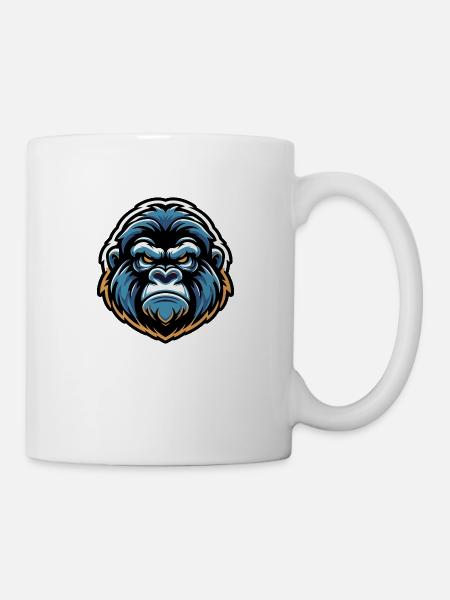 Maskottchen Gorillakopf - Tasse - Weiß