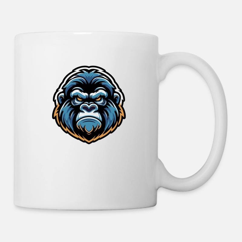 Maskottchen Gorillakopf - Tasse - Weiß