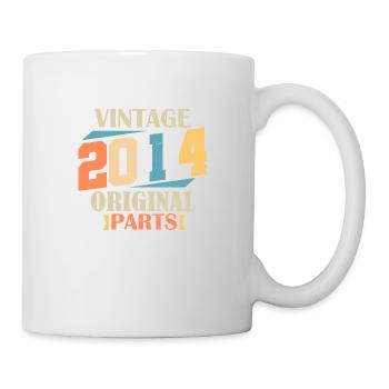 Monat 2014. Geburtstagsgeschenk 2014. 10 Jahre Birt - Tasse - Weiß - Rechts