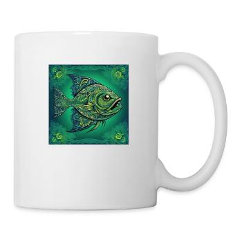 Piranha Fisch Allesfresser - Tasse - Weiß - Rechts