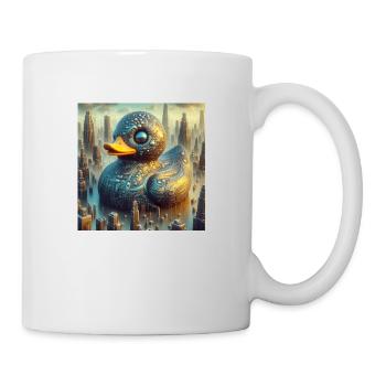 Canard de bain Noir Surréaliste Abstrait - Mug blanc - blanc - Droite