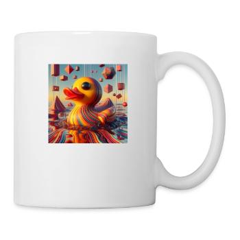 Bathing duck striped in risograph hyperrealism - Mug - white - Right