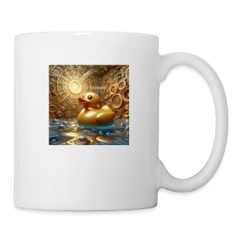 Bath Duck in Gold in Risograph Hyperrealism - Mug - white - Right