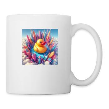 Baigner le canard dans un monde abstrait surréaliste - Mug blanc - blanc - Droite
