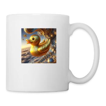 Golden Bath Duck in Hyperrealism Risograph - Mug - white - Right