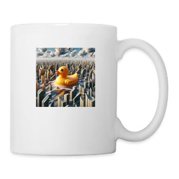 Bathing duck in a hyper-realistic fantasy world - Mug - white - Right
