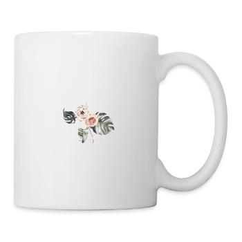 Tropischer floraler V-Buchstabe - Tasse - Weiß - Rechts