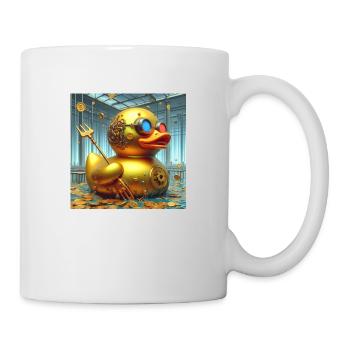 Canard de bain Or Surréaliste Steampunk Abstrait - Mug blanc - blanc - Droite