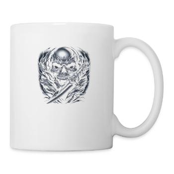 Totenkopf mit Messer - Tasse - Weiß - Rechts