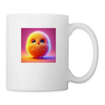 Fluffy 3d chick in pastel hyperrealism - Mug - white - Right
