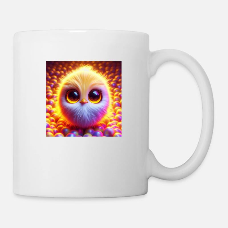Chick 3D Hyperréalisme en rouge et pastel - Mug blanc - blanc