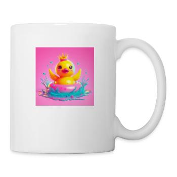 Canard baigneur gai avec couronne en 3D hyperréalisme - Mug blanc - blanc - Droite