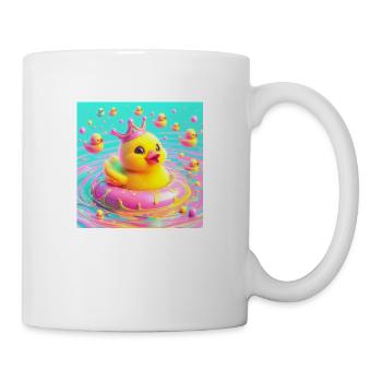 Canard de bain avec couronne en 3D Hyperréalisme Pastel - Mug blanc - blanc - Droite