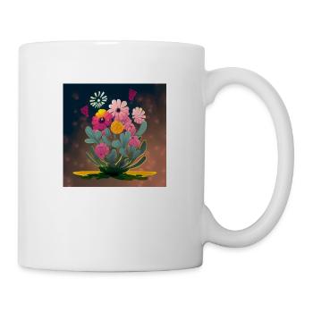 Psychedelic floral splendour of the hippie era - Mug - white - Right