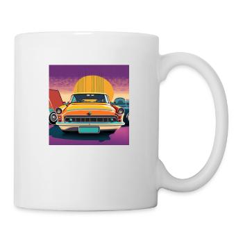 Lowrider orangen Flair: Sonnenuntergangs-Schimmer - Tasse - Weiß - Rechts