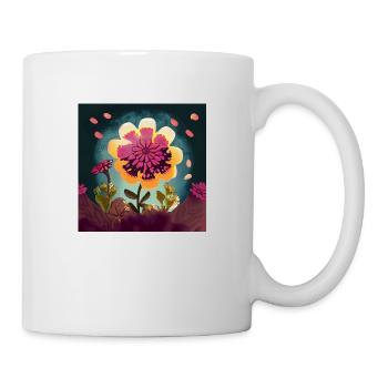 Bunte Freiheit: Hippie Blume - Tasse - Weiß - Rechts