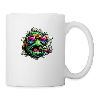 Smoking tortue folle - Mug blanc - blanc - Droite