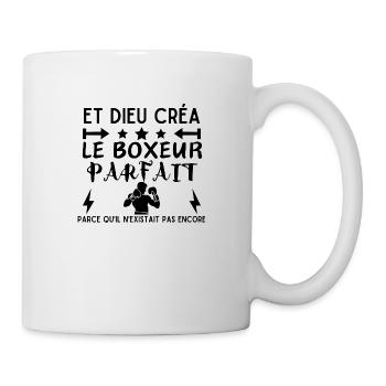 DIEU CREA LE BOXEUR PARFAIT - Mug blanc - blanc - Droite