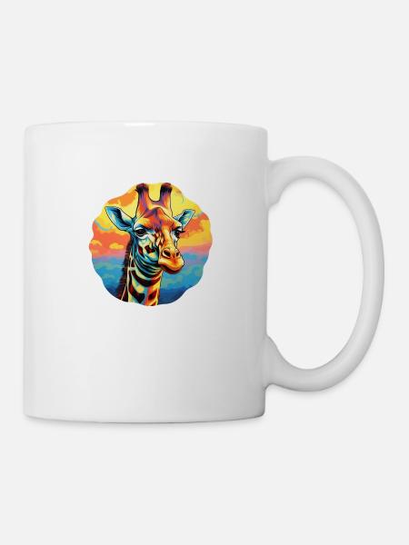Giraffenkopf psychedelisch - Tasse - Weiß