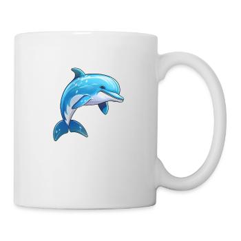 Delfin springend - Tasse - Weiß - Rechts